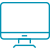 A blue icon of a desktop computer representing virtual meeting